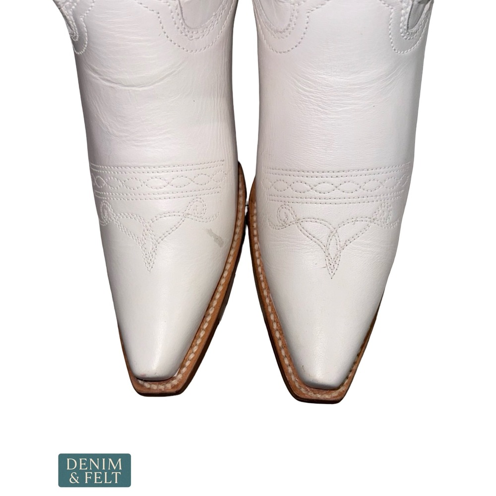 NEW Corral White Snip Toe Embroidered Cowhide Western Cowboy Cowgirl Boots 8M - Picture 6 of 16